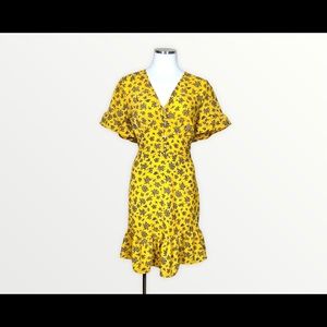 Michael Kors Jasmine Yellow Floral Ruffle Dress